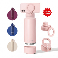 Bouteille d'eau Everich tendance réutilisable en acier inoxydable avec couvercle magnétique Magsafe, gourde de voyage pour la gym avec paille et support magnétique