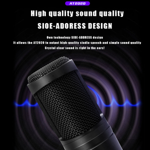 Microphone à condensateur à directivité latérale de qualité broadcast <span class=keywords><strong>AT2020</strong></span> pour l'enregistrement en studio à domicile et la diffusion de podcasts avec un profil cardioïde - Product Image 2