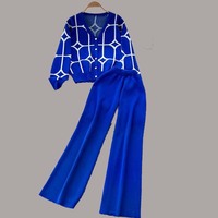 Vente en gros d'usine, Ensemble deux pièces pull décontracté ample tricoté grande taille à la mode automne-hiver