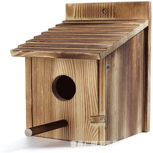 Nichoir pour oiseaux en bois massif, en pin, de forme rectangulaire, durable, pour une utilisation en extérieur - Product Image 5