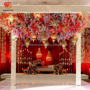 Panel de Flores de Glicinia Rosa y Morado para Decoración de Techo de Boda, Panel de Flores Colgantes para Decoración de Eventos y Fiestas - Product Image 2