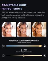 Anneau lumineux pour selfie avec trépied de 72 "Bâton de selfie extensible avec lumière pour téléphone, diffusion en direct, maquillage, voyage, jeu
