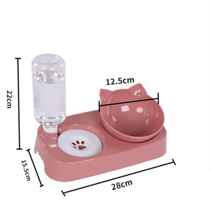 Desain Baru Tempat Makan Hewan Peliharaan Otomatis Ganda Kecil Populer dengan Mangkuk Tahan Air dan Botol Air untuk Anjing, Penggunaan Luar Ruangan, Dalam Ruangan, dan Perjalanan - Product Image 3