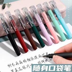 Stylo à Gel noir, pointe en acier inoxydable de 0.3mm, Mini stylo portable pour bureau et école, papeterie d'écriture - Product Image 4
