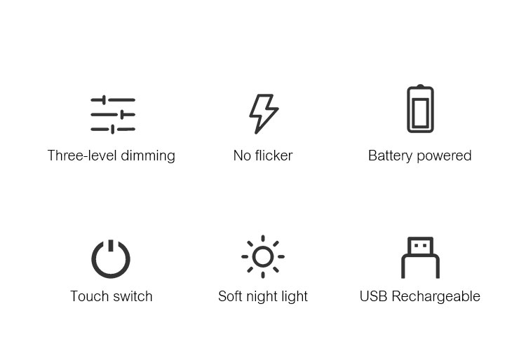 Rechargeable Portable Bedside Night Light DC6V Led Table Lamp Restaurant