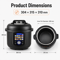 Olla a Presión Eléctrica Programable de 6L y 1000W, Olla Inteligente con Control de Presión, 15 Menús, Función Mantener Caliente, Fabricante OEM