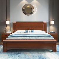 Meubles de chambre à coucher en bois massif Offre Spéciale noyer rangement multifonctionnel meubles de lit double mis en place-lits rembourrés avec armoire
