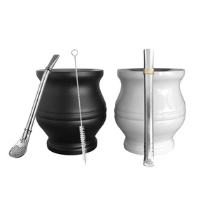 Vente chaude 180ml Double Paroi En Acier Inoxydable Yerba Mate Tasse Mate <span class=keywords><strong>Gourde</strong></span> avec Bombilla mate Ensemble De Paille - Product Image 1