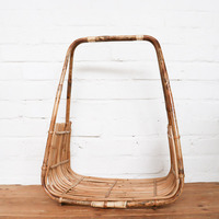 Panier de rangement en rotin naturel, panier à bois de chauffage en osier bohème, support pour cheminée intérieure, porte-bûches, porte-objets décoratif