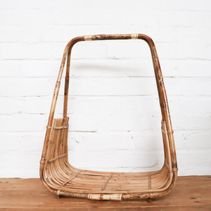 Natural Rattan Storage <b>Basket</b> <b>Wicker</b> Boho Firewood <b>Basket</b> Holder Indoor Fireplace <b>Log</b> Holder Storage Carrier Decorative Holders - Product Image 4