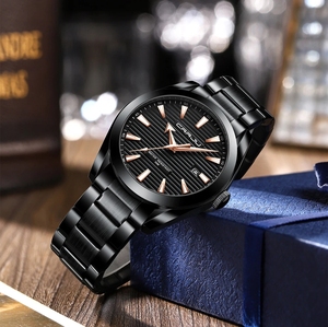 Montre-bracelet pour homme Crrju 5006, luxe, quartz, acier inoxydable, 3 BAR, résistante à l'eau, affichage de la date, style professionnel, 2025 - Product Image 1