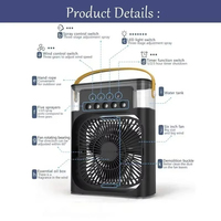 Ventilador 3 en 1, Nuevo Aire Acondicionado Portátil, Enfriador de Aire Pequeño para el Hogar, Luz Nocturna LED, Humidificador, Ventilador con Ajuste de Aire, Ventilador para Oficina y Hogar
