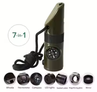 Sifflet de sécurité d'urgence multifonctionnel portable 7 en 1 pour le camping, la randonnée, la navigation de plaisance, la randonnée pédestre