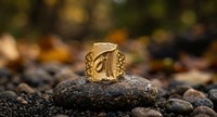 DIVYORO Bague Premium pour Homme Finition Or Cuivre et Laiton Bijoux de Mode Design Classique pour Tenues Décontractées, Professionnelles et de Soirée