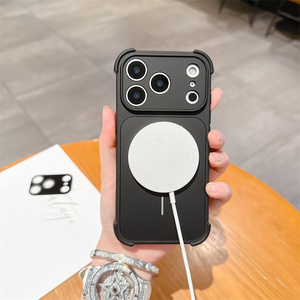Bumper Liquid silicone <b>Camera</b> AG Glass <b>Magnetic</b> Phone case for iPhone 17 16 15 14 Pro Max Square Frosted Lens rubber Back Cover - Product Image 3