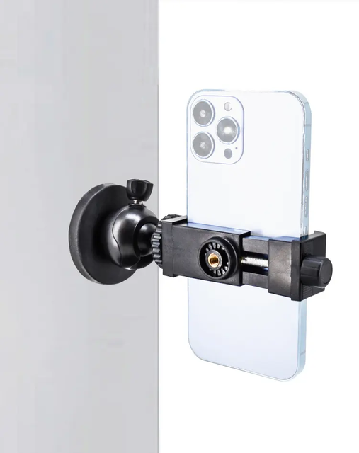 Flexible Ball Head Magnetic Suction Mobile Phone Clip 360° Rotation Video Shooting Clip Holder with 1/4 Screw Hole for Phones