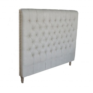 HL007 Francés Provincial Muebles Lino Abotonado King Queen Size Tapizado Madera Tufted Múltiples Colores Cama <span class=keywords><strong>Cabecero</strong></span> - Product Image 2
