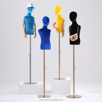 Magasin de vêtements pour enfants, en tissu velours, demi-corps, Mannequin Torso avec main en bois, pour garçons et filles, 2019