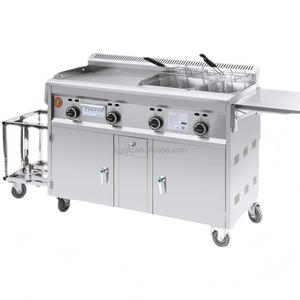 Carrello Alimentare Commerciale Convertibile in Acciaio Inossidabile a 4 Ruote con Doppio Asse Tandem, Scomparti Isolati e Spazio per Preparazione Cibo e Griglia per Esterni - Product Image 5