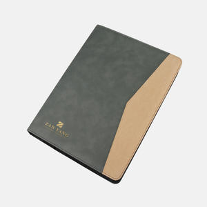 Four-Hole <b>Binder</b> Morandi Green Zipper Handbag Travel Document <b>Leather</b> Organizer Folder - Product Image 4