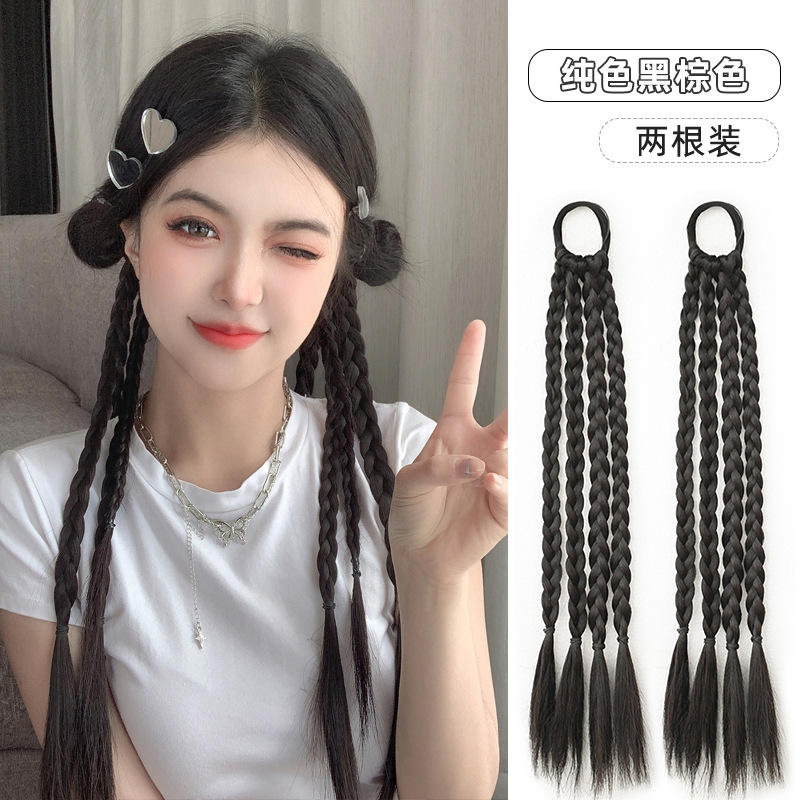 เปียสี่เส้นแบบอัปเกรด [สีดำธรรมชาติ] แพ็กคู่