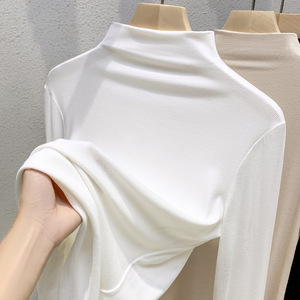 Maglia a Collo Alto in Modal per <span class=keywords><strong>Donna</strong></span>, Autunno Inverno, Maniche Lunghe, Tinta Unita, Stile Elasticizzato con Fascia in Vita - Product Image 3