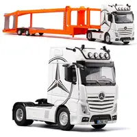 Литье под давлением игрушечных автомобилей Amazon Hot Sale1:32 модель контейнера грузовика двухэтажный автомобиль транспортер трейлер для мальчика игрушка