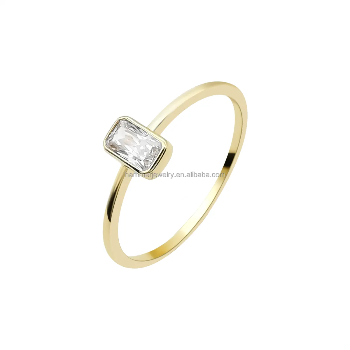 AU585 gioielli in oro Mossanite fornitore di gioielli anniversario Logo personalizzato anello in oro massiccio 14K per le donne