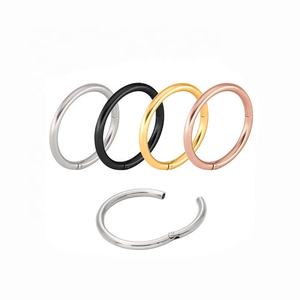 간단한 스테인레스 스틸 피어싱 바디 쥬얼리 힌지 코 중격 귀걸이 clicker 코 연골 피어싱 - Product Image 5