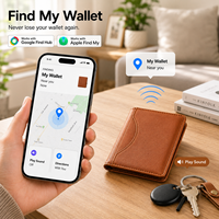 Cartera Inteligente con Sistema Dual de Rastreo Apple Find My y Google Find Hub, Localizador GPS PU, Cartera Magsafe para iPhone y Android