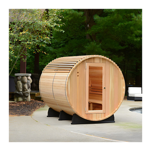 Thiết kế hiện đại tuyết tùng đỏ ngoài trời Thùng tắm hơi với bếp điện hemlock rắn gỗ khô Chức năng hơi nước - Product Image 4