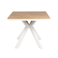 AJUNION Table d'extérieur carrée en bois et plastique à cadre en aluminium personnalisé Meubles de patio Table à manger Meubles de jardin Table à manger