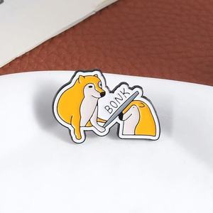 Broches de Metal con Diseño de Perro Shiba Inu <span class=keywords><strong>BONK</strong></span> Beat Amarillo, Pin de Solapa, Joyería Divertida para Regalo, Venta al Por Mayor - Product Image 4