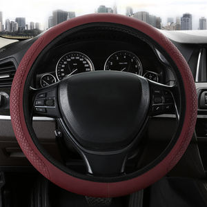 Cubierta de cuero personalizable para <span class=keywords><strong>volante</strong></span> de PU, anticongelante, transpirable, antideslizante, diseño de rombo de diamante de rejilla, sin goma - Product Image 2