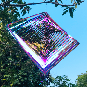<span class=keywords><strong>Prix</strong></span> d'usine, moulin à vent 3D en acier inoxydable moderne fait à la main, coloré, de 12 pouces, en tôle métallique rotative, pendentif de <span class=keywords><strong>jardin</strong></span> - Product Image 3