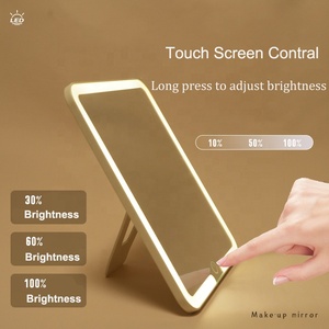 2-in-1 nhựa thông minh cảm biến cảm ứng gương trang điểm 3 tông màu dẫn ánh sáng mờ tường hoặc bảng gắn Magnifying vẻ đẹp gương - Product Image 4