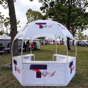 Tente publicitaire hexagonale 3x3 en promotion - Grande tente d'exposition personnalisée, imperméable, résistante au vent, avec structure en aluminium pour promotion - Product Image 2