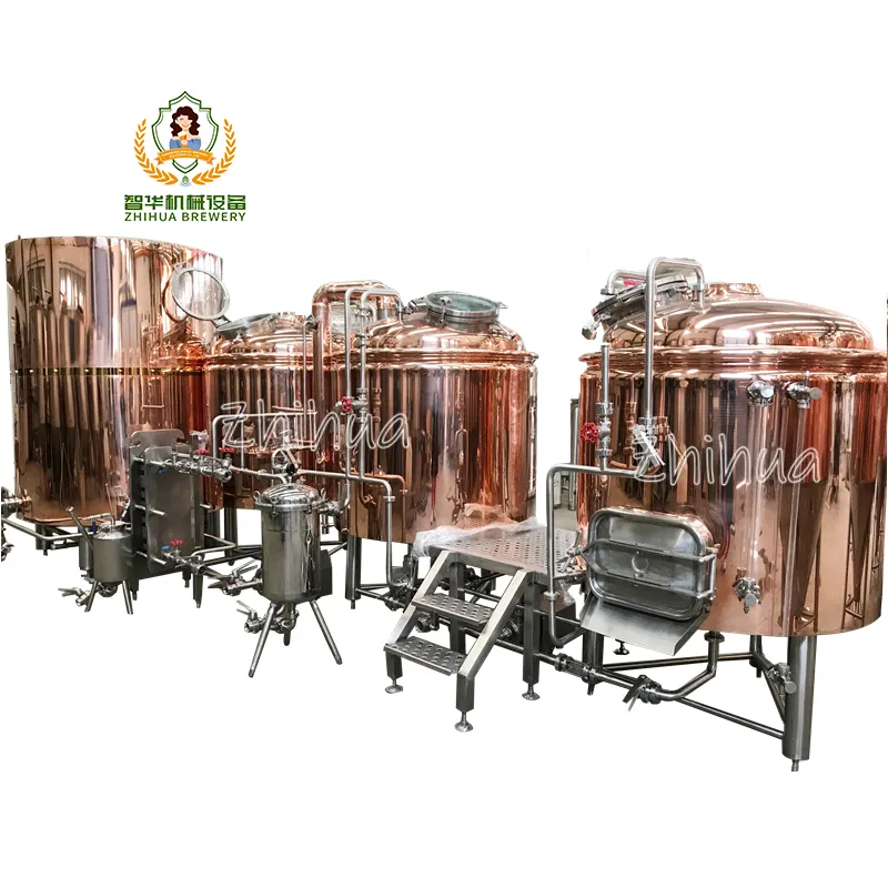 Sıcak satış fermenter tankı 500l 1000l 2000l bira fabrikası ekipmanı 500l kırmızı bakır demlemek su ısıtıcısı