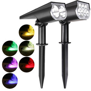 태양 광 스포트라이트 야외 7 LED 조명 조정 가능한 2-in-1 방수 IP65 LED 태양 풍경 스포트 라이트 정원 마당 - Product Image 2