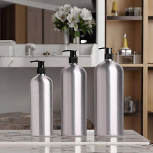 Bouteilles en aluminium 250 ml 5 oz Bouteille <span class=keywords><strong>vide</strong></span> en métal noir mat et blanc <span class=keywords><strong>Pompe</strong></span> pulvérisateur avec bouchon à vis - Product Image 3