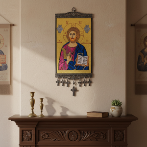 Decoración de Pared de 20 cm con Tela Turca Tejida con Icono Cristiano Ortodoxo y Católico de Turquía - Product Image 3