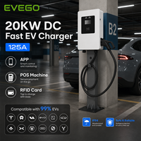 Chargeur de véhicules électriques EVEGO ISO15118 OCPP 1.6J CCS1/CCS2/GB/T/CHAdeMO/NACS DC 20kW Triphasé Protection IP55 Certifié TUV CE/ETL/FCC