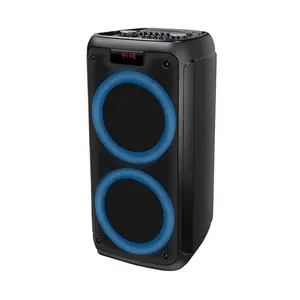 Temeisheng mesin Karaoke TMS-822 nirkabel sistem PA Bass & lampu RGB Treble bagus untuk pesta, Streaming langsung