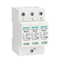 Parafoudre triphasé BRITEC pour rail DIN, modèle BR60-275 3+1 T2 AC 3P SPD