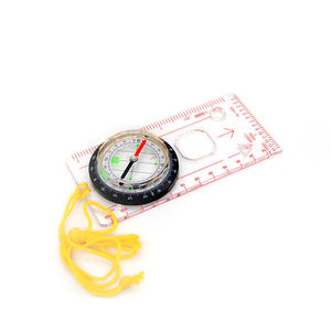 Portable étanche rempli d'huile boussole cadran lumineux affichage Mini carte d'arpentage pour la randonnée survie-acrylique plaque de base Boussole - Product Image 1