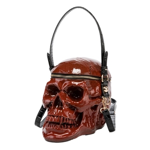 Bolso de noche con diseño de calavera divertido para mujer, bolso de mano con cremallera y cadena extraíble para Halloween, noche de conciertos - Product Image 2