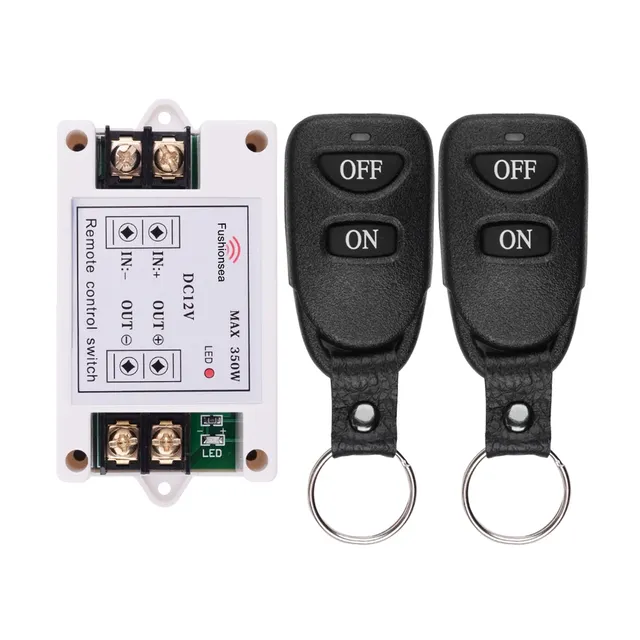 Remote Control Switch DC 12V 40A Relay Wireless Control Switch, 433Mhz Remote Transmitter and Receiver Long Range Latching Model