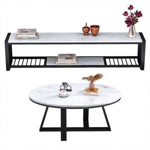 Support TV moderne pour salon, design minimaliste en forme de L, cadre en acier de haute qualité avec revêtement en poudre, luxe - Product Image 3