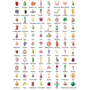 Mini abalorio de cerámica Manna para joyería infantil de acero inoxidable chapado en oro con diseño de Birkin de frutas de dibujos animados Estilo clásico - Product Image 2