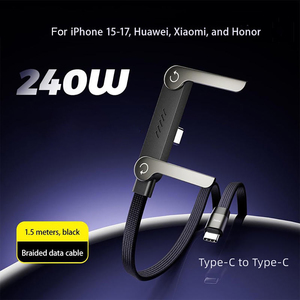 NUEVO Cable de Carga Rápida de 240W 2026 con Soporte para Teléfono, Cable Trenzado de Nailon <span class=keywords><strong>USB</strong></span> C Tipo C, Cable de Datos PD3.1 con Chip E-MARK para iPhone 17 - Product Image 2